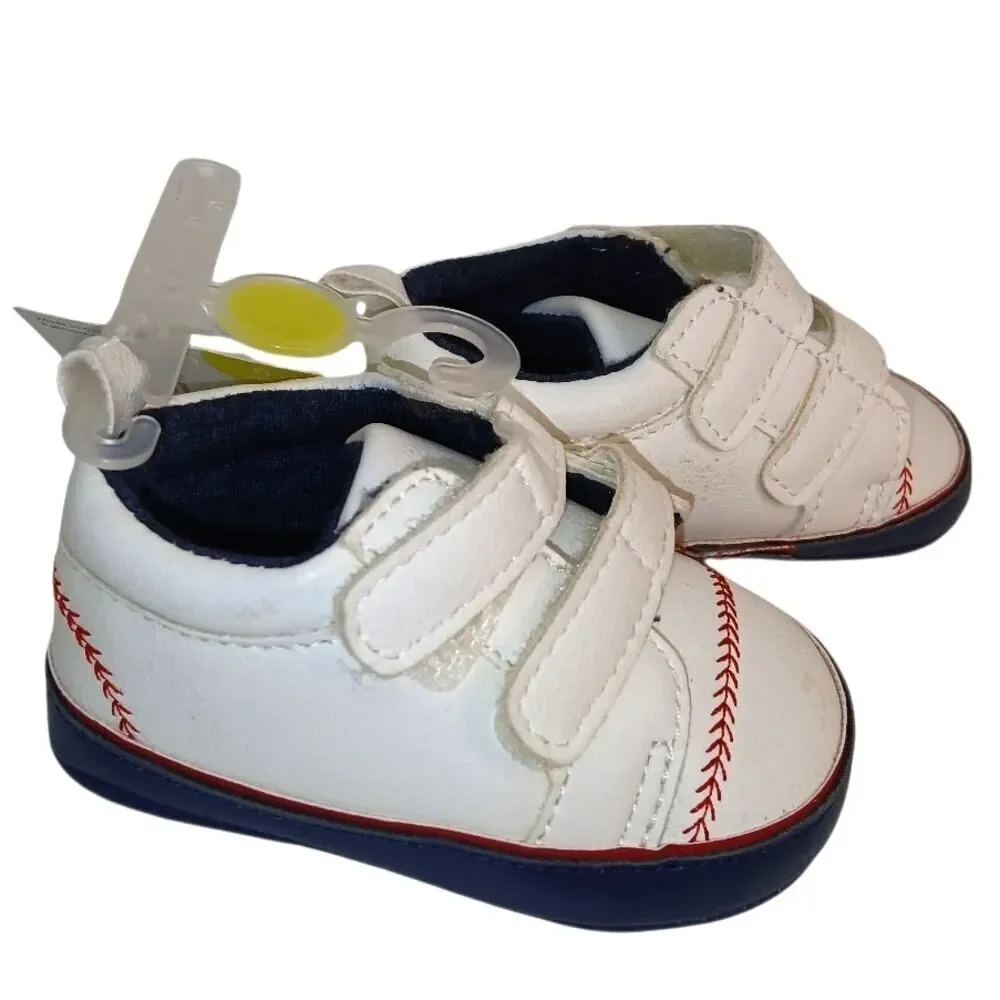 Goldbug Baby Boy New w/Tags Baseball Easy Close Sneakers, 0-3 Months